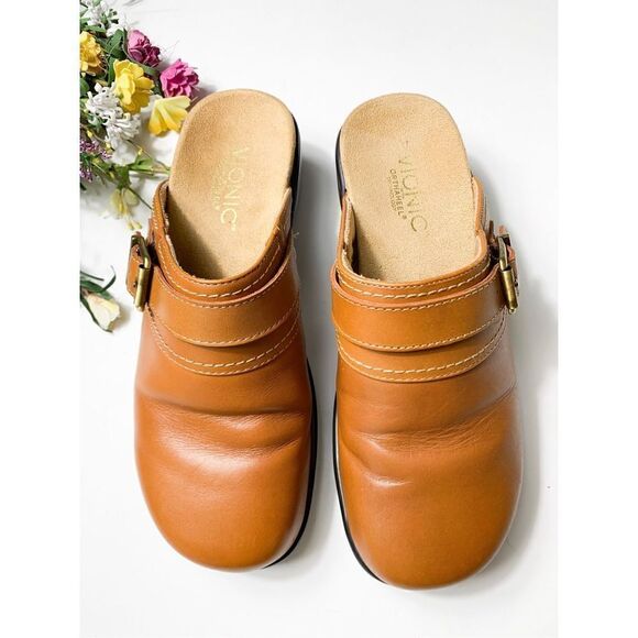 Vionic Women's Bayside Slip-on Orthaheel Technology Mule Clogs Brown Size 6 - Picture 1 of 4